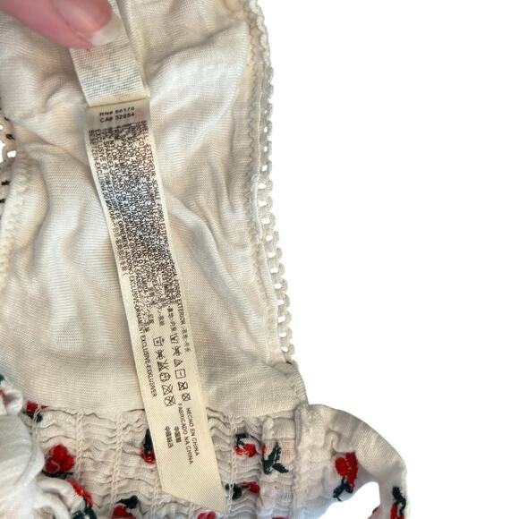 Free People Women's Britt Cherry Embroidered Bralette Medium Festival Top Boho - Picture 8 of 9